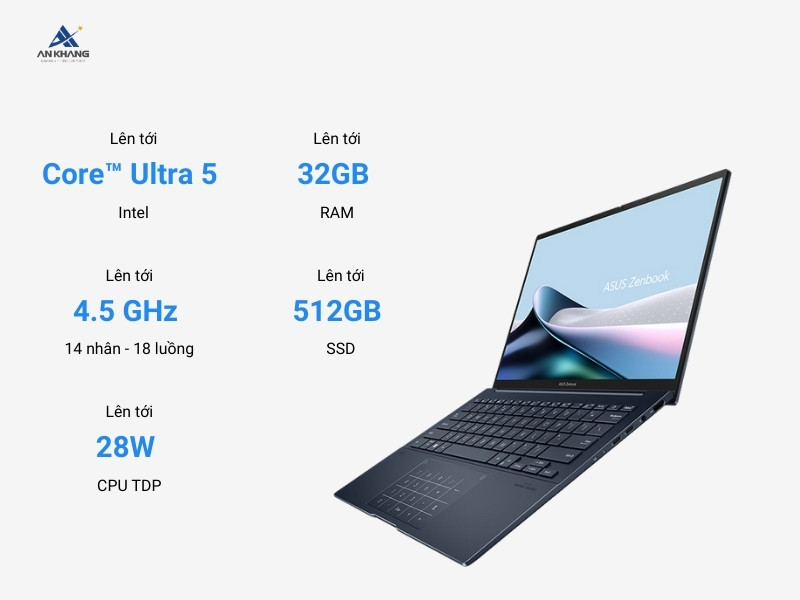  Zenbook 14 OLED UX3405MA-PP151W - Hiệu Năng AI Mạnh Mẽ