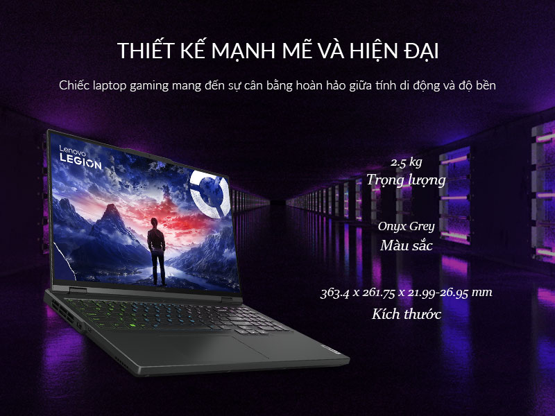 Lenovo Legion Pro 5 16IRX9 83DF0047VN sở hữu thiết kế chắc chắn