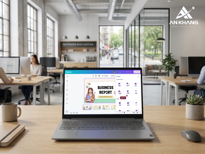 Laptop Lenovo V15 G5 IRL 83HF00BYVN mang đến không gian hiển thị rộng rãi và hình ảnh sắc nét