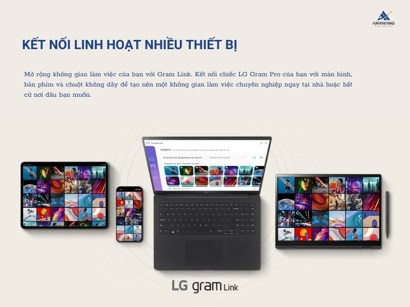 LG Gram Link trên LG Gram 2024 cho khả năng kết nối 10 thiết bị cùng lúc