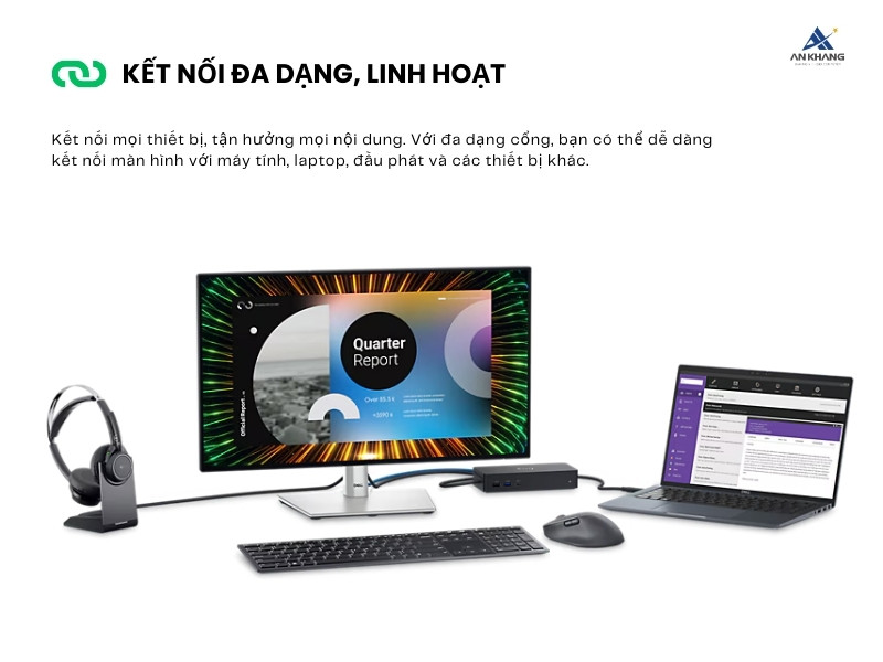 Màn hình Dell UltraSharp U2424H trang bị đầy đủ kết nối đa dạng