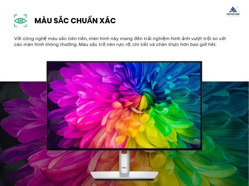 Màn hình máy tính Dell UltraSharp U2424H tái tạo màu sắc chính xác