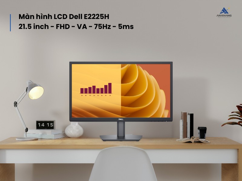 Màn hình LCD Dell E2225H (21.5 inch - FHD - VA - 75Hz - 5ms) - Màn hình 21.5 inch giá tốt, hiển thị đẹp