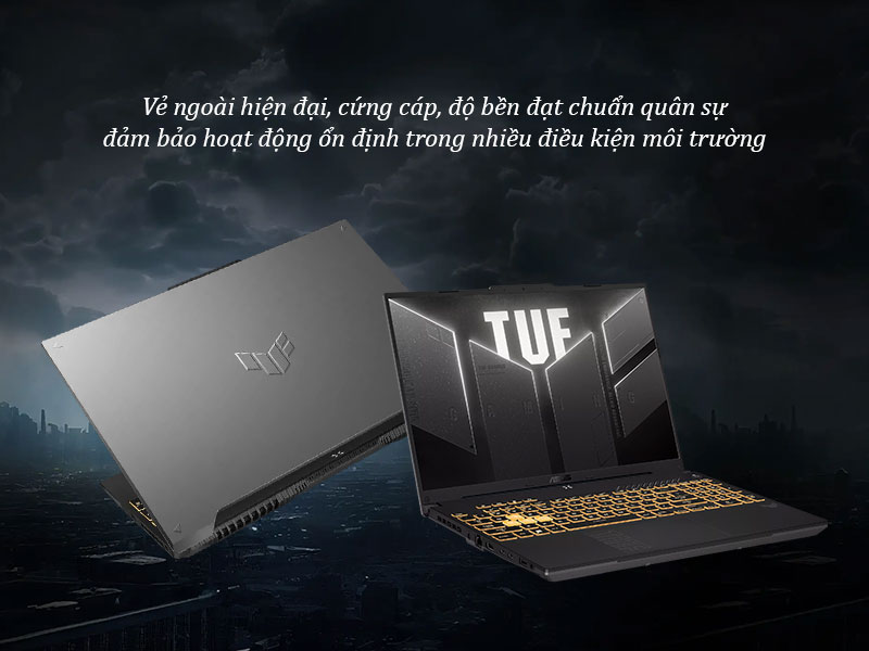ASUS TUF Gaming F16 FX607 sở hữu thiết kế đậm chất gaming, bền bỉ trong mọi m&ocirc;i trường