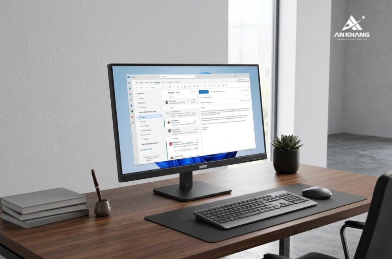 M&agrave;n h&igrave;nh Lenovo ThinkVision S24-4e 64B5KAR1VN thiết kế tối giản, dễ d&agrave;ng bố tr&iacute; trong mọi kh&ocirc;ng gian