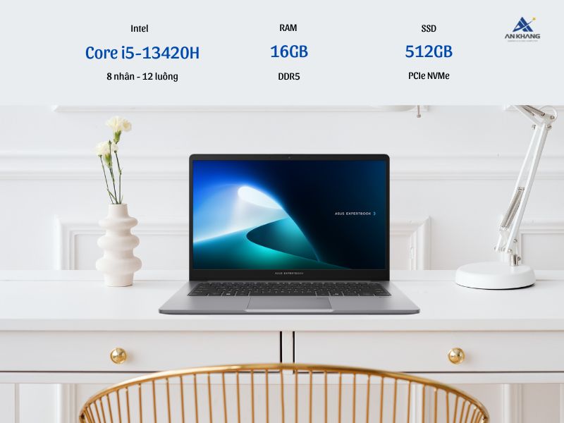 ASUS ExpertBook P1 P1403CVA-i516-50W mang hiệu năng mạnh mẽ đáp ứng đa tác vụ