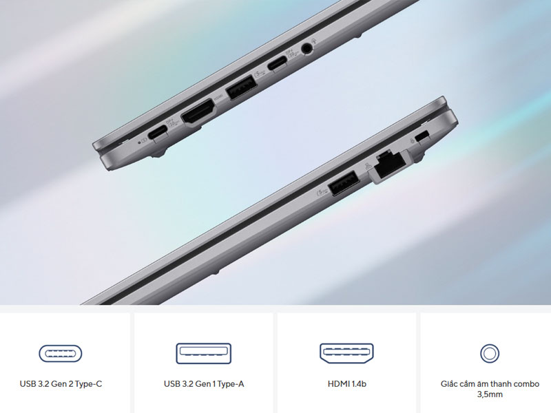 Hệ thống cổng kết nối trên ASUS ExpertBook P1 P1403CVA