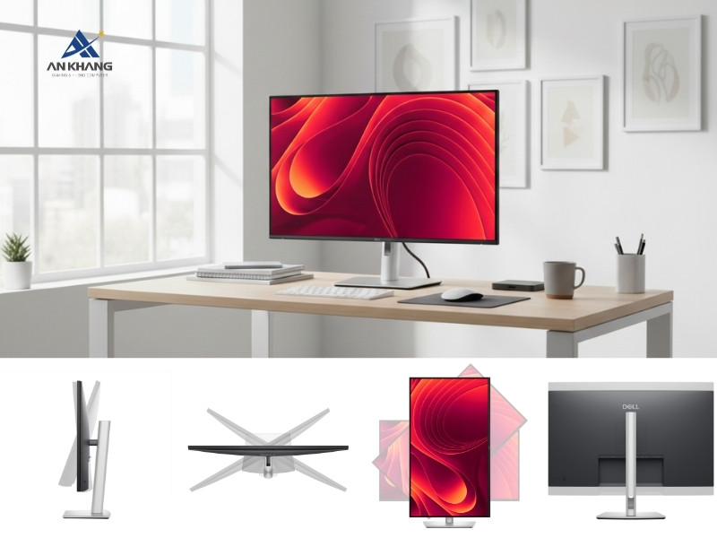 M&agrave;n h&igrave;nh Dell Pro 32 Plus P3225QE nổi bật với thiết kế c&ocirc;ng th&aacute;i học linh hoạt