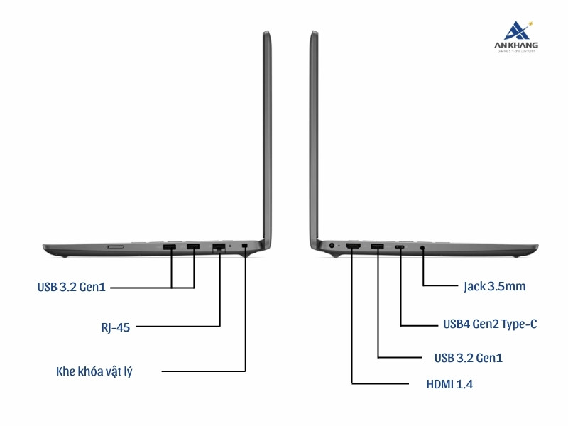 Laptop Dell Latitude 3450 L3450-1335U-08512U với các cổng kết nối hiện đại