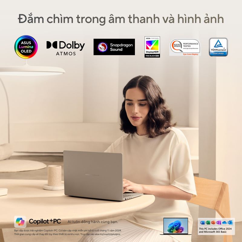 Giải trí đỉnh cao trên ASUS Zenbook A14 UX3407QA-QD299WS