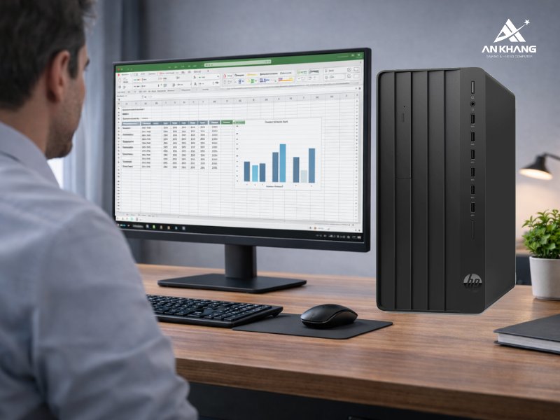 Máy tính để bàn HP Pro Tower 280 G9 B91M1AT trang bị hệ thống cổng kết nối phong phú