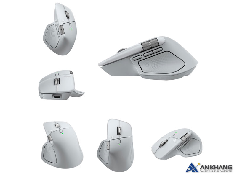 Thiết kế công thái học đặc trưng của chuột Logitech MX Master 4 giúp người dùng làm việc lâu mà không bị mỏi tay