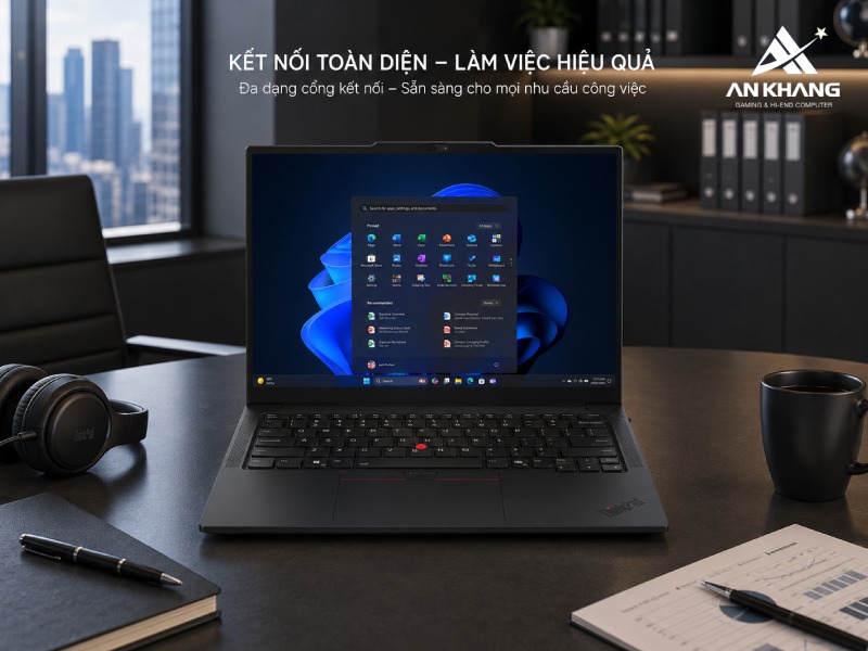 Sở hữu hệ thống kết nối đầy đủ giúp Lenovo ThinkPad E14 Gen 7 21SX002NVA linh hoạt trong sử dụng hàng ngày