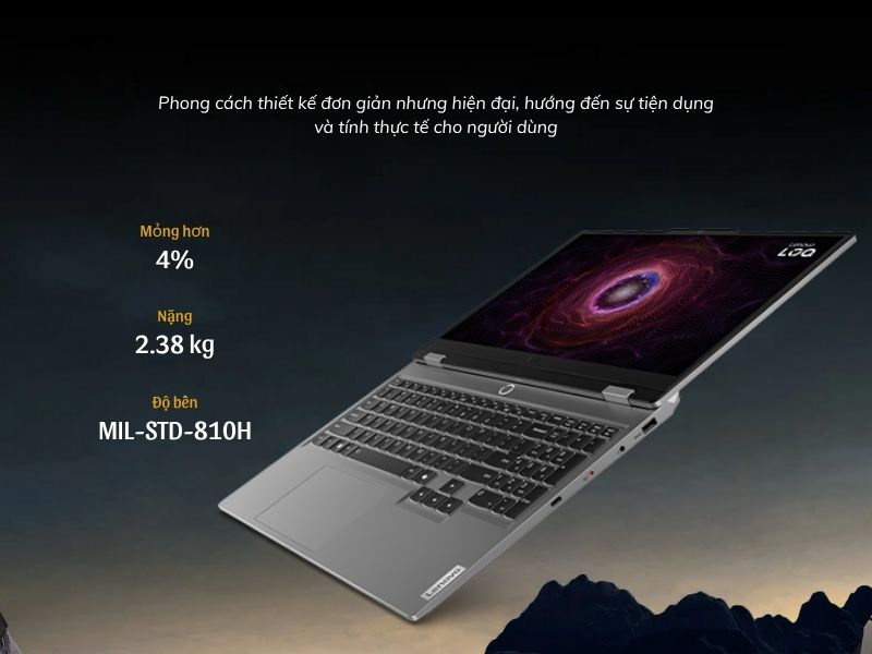 Laptop Lenovo LOQ 15ARP9 mang thiết kế đơn giản và tối ưu