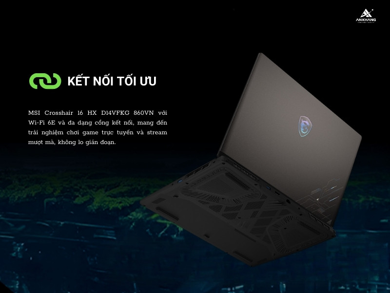 Laptop MSI Crosshair 16 HX D14VFKG 860VN trang bị đầy đủ cổng kết nối