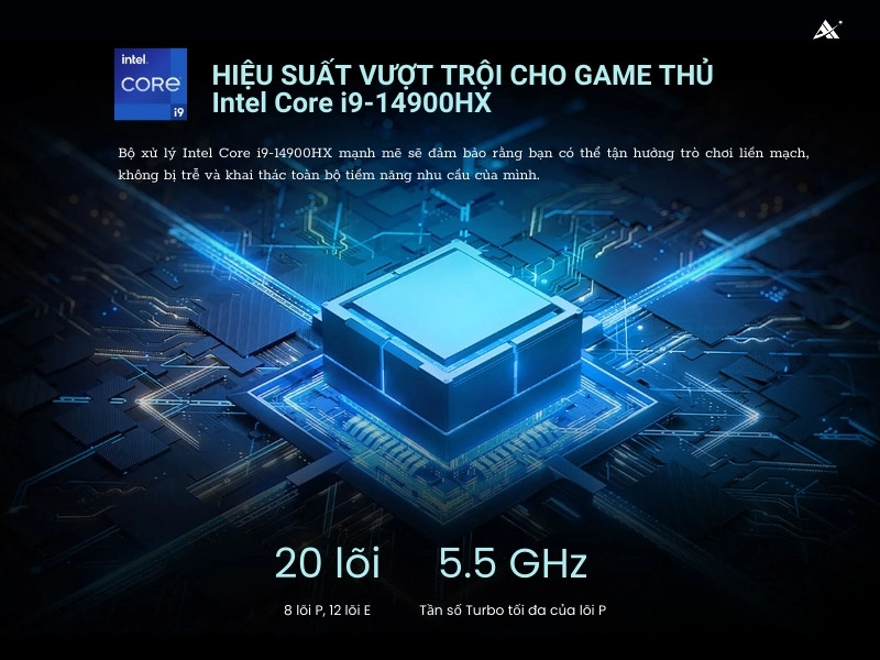 Laptop MSI Crosshair 16 HX D14VFKG 860VN với vi xử lý Intel Core i9-14900HX mạnh mẽ