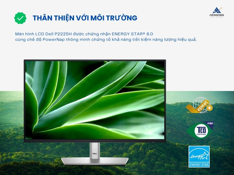 Màn hình Dell P2225H bền bỉ và thân thiện với môi trường