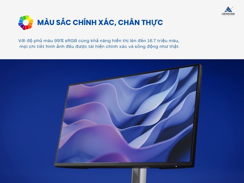 Màn hình Dell P2225H đảm bảo hình ảnh rõ nét, màu sắc chuẩn xác, chân thực