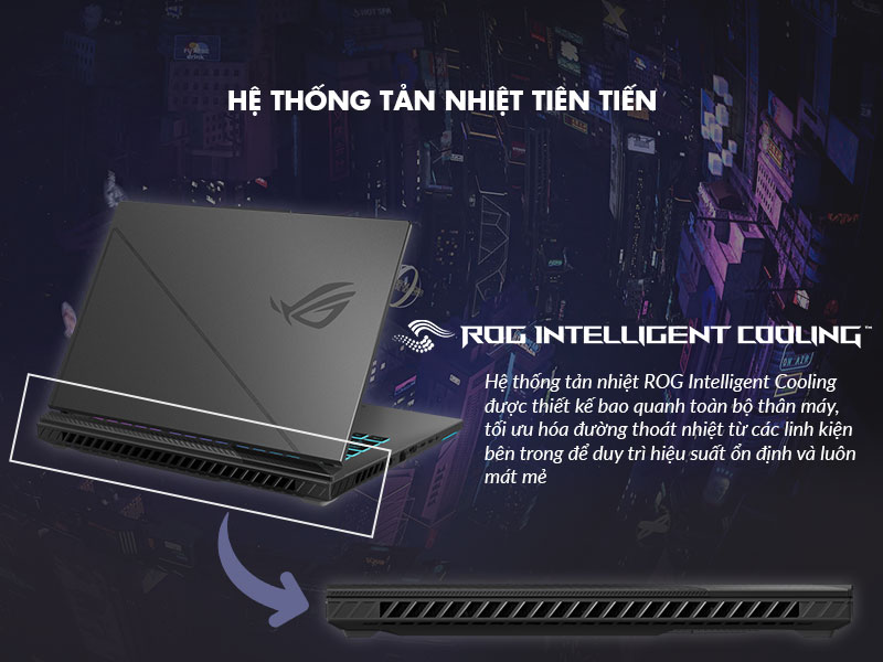 Hệ thống tản nhiệt tiên tiến của Laptop Asus ROG Strix G16 G614JV-N3515W