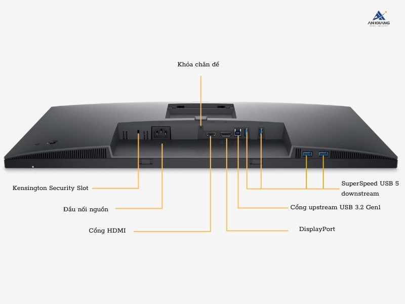 Màn hình Dell P2723D với hệ thống cổng kết nối đa dạng