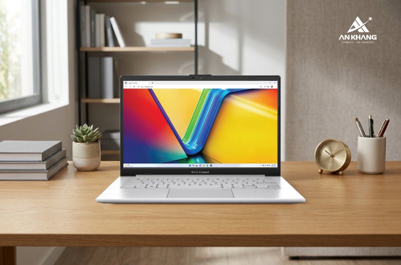 Laptop ASUS Vivobook Go 14 E1404FA-EB935W là laptop 14inch mỏng nhẹ, vận hành ổn định cho học tập, làm việc văn phòng