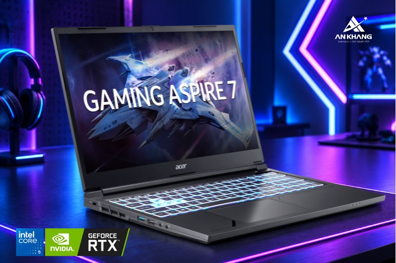 Laptop Acer Gaming Aspire 7 A715-59G-59RD NH.DXUSV.001 sở hữu hiệu năng mạnh mẽ, đáp ứng tốt nhu cầu học tập, làm việc và giải trí