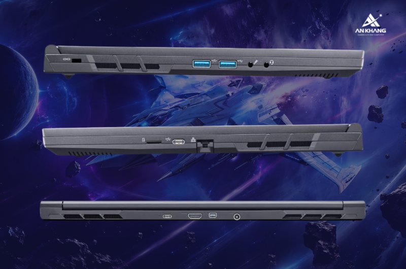 Laptop Acer Gaming Aspire 7 A715-59G-59RD NH.DXUSV.001 trang bị hệ thống kết nối toàn diện, tương thích mọi thiết bị