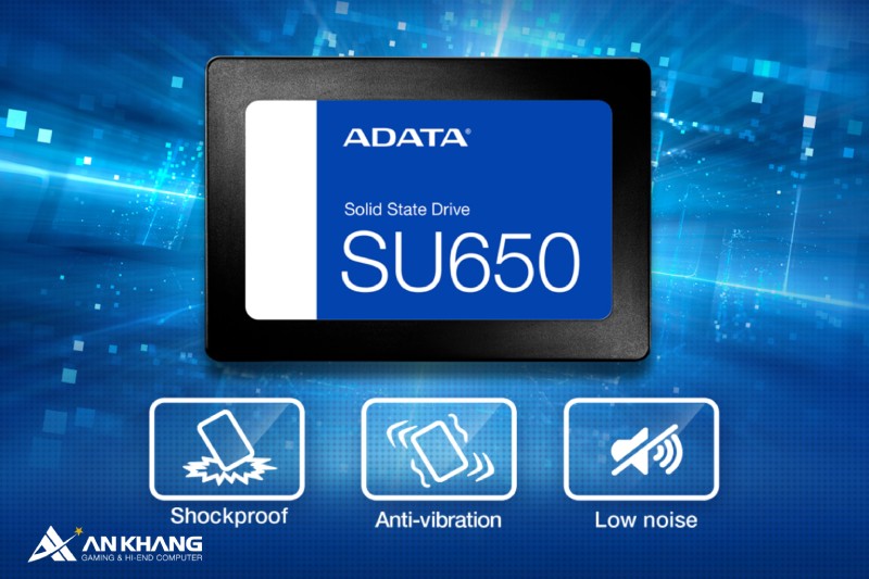 SSD ADATA SU650 – Giải pháp lưu trữ bền bỉ với khả năng chống sốc, chống rung và vận hành êm ái