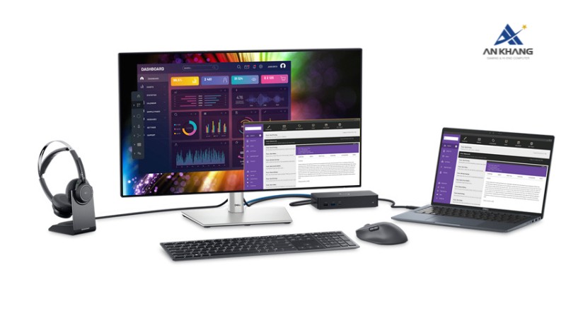 Dell UltraSharp U2724D trang bị đầy đủ cổng kết nối cần thiết