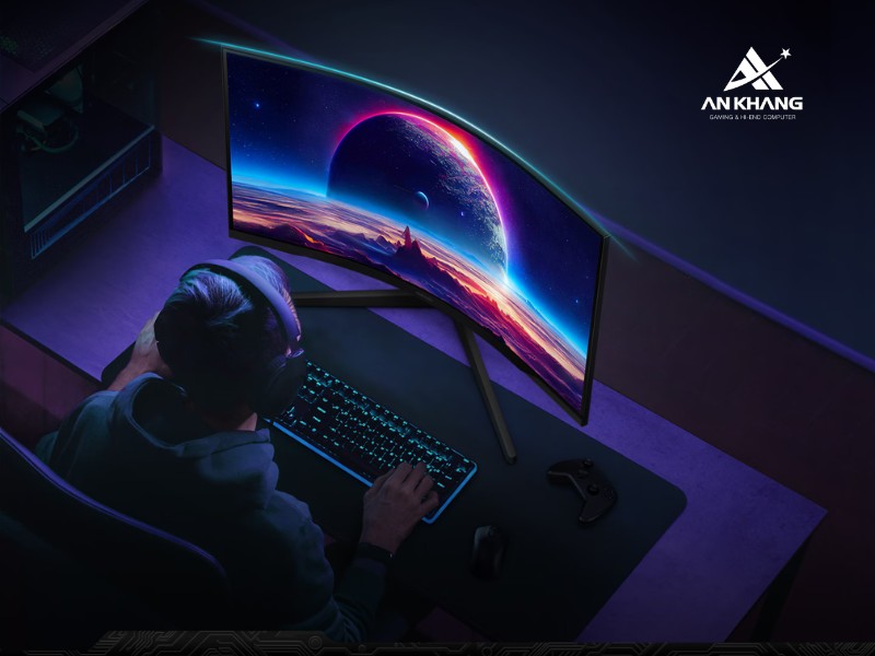 Màn hình gaming Samsung Odyssey G5 G55C LS27CG552EEXXV với thiết kế cong 1000R ôm trọn mọi giác quan