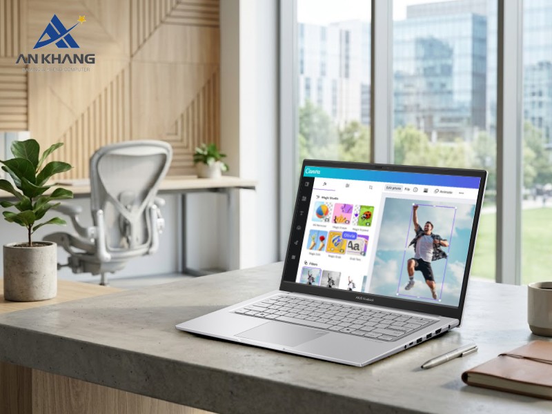 Laptop ASUS Vivobook 14 X1404MA-EB219W được trang bị màn hình đáp ứng tốt các tác vụ văn phòng và hàng ngày
