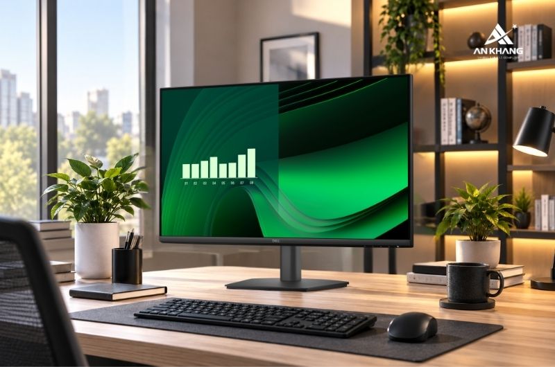 Màn hình Dell Pro E2725HM với thiết kế tối giản, phù hợp nhiều không gian làm việc