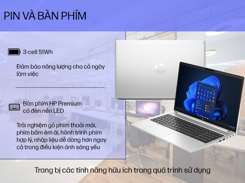 HP Probook 450 G10 9P301PT - Pin và Bàn phím