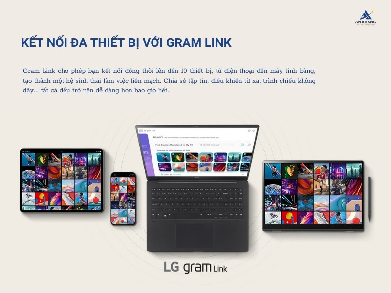 Tính năng LG Gram Link cho khả năng kết nối đa thiết bị cực tiện lợi