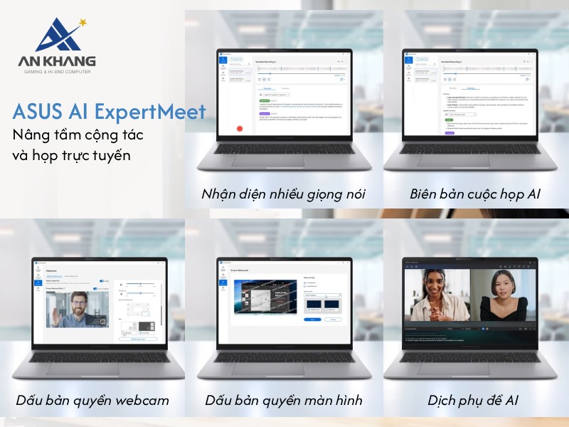 Nâng tầm cho cuộc họp trực tuyến với ASUS AI ExpertMeet của ASUS ExpertBook P3 G1 P3606CCAP-U516W