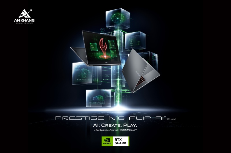 MSI Prestige N16 Flip AI+ là mẫu laptop xoay gập mới ra mắt của nhà MSI