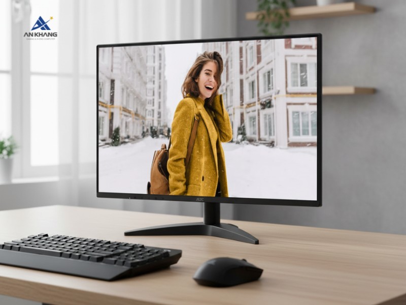 Màn hình AOC 24B36X/71 thiết kế viền mỏng hiện đại, dễ dàng điều chỉnh