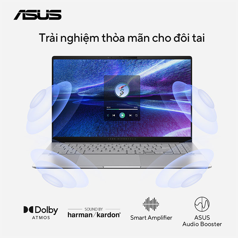 ASUS Vivobook S 15 S5507QA-MA090WS mang đến âm thanh thỏa mãn cho đôi tai