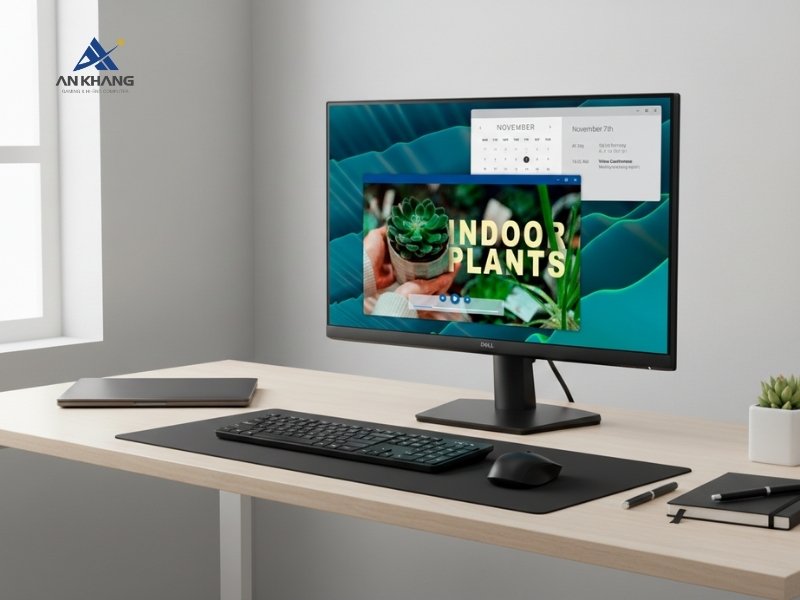 Màn hình LCD Dell 24 SE2426H hiển thị rõ nét, ổn định ở nhiều góc nhìn