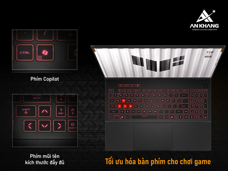 Laptop ASUS TUF Gaming A16 sẵn sàng cho mọi trải nghiệm với bàn phím tối ưu cho gaming