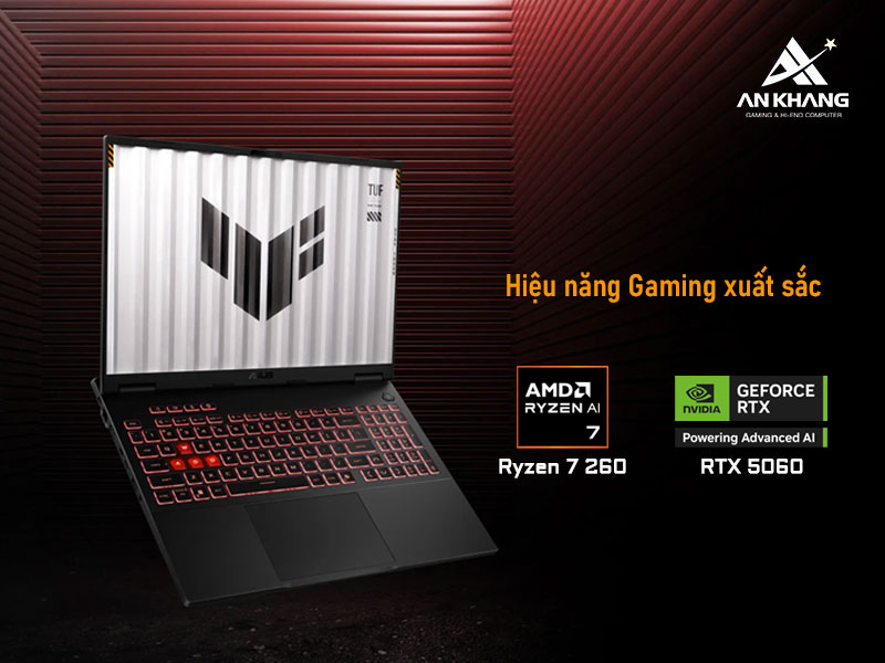 Hiệu năng gaming xuất sắc trên laptop ASUS TUF Gaming A16 FA608UM-RV266W