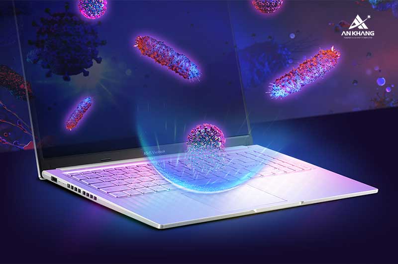 Laptop ASUS Vivobook 15 M1502NAQ-BQ031W trang bị lớp phủ ASUS Antimicrobial Guard Plus ức chế 99% vi khuẩn g&acirc;y hại