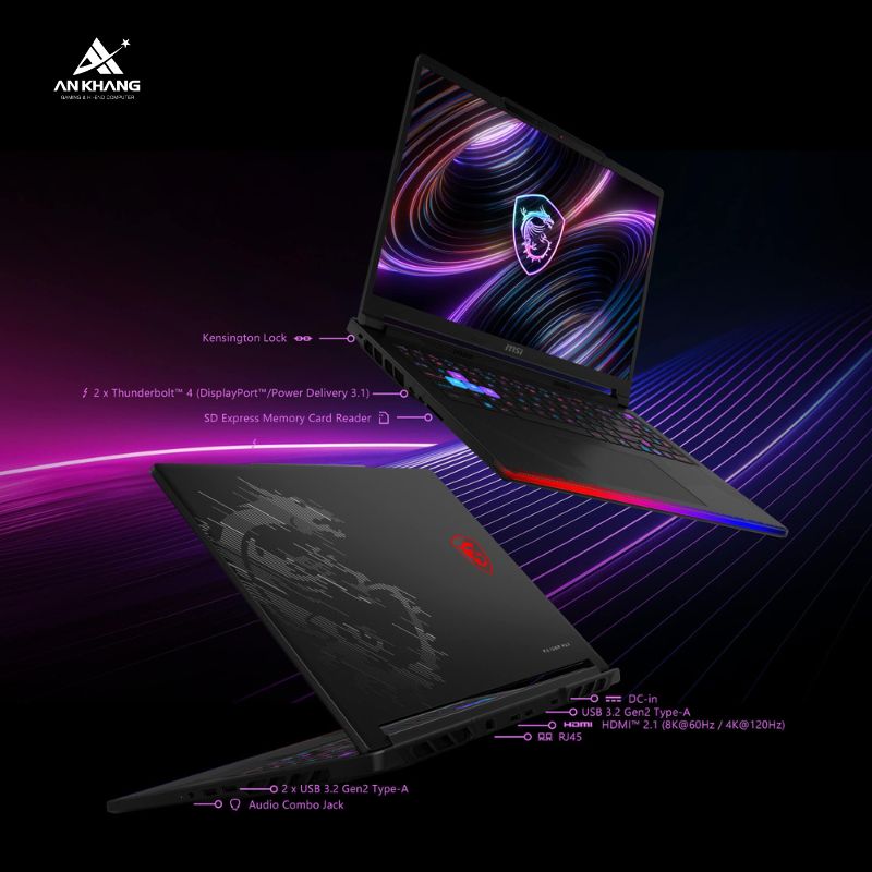 Laptop MSI Raider 16 Max HX B2WI-095VN trang bị hệ thống kết nối toàn diện