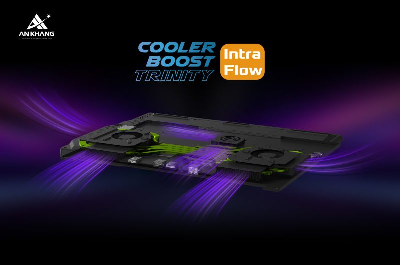 Laptop MSI Raider 16 Max HX B2WI-095VN trang bị công nghệ tản nhiệt Cooler Boost Trinity hiện đại