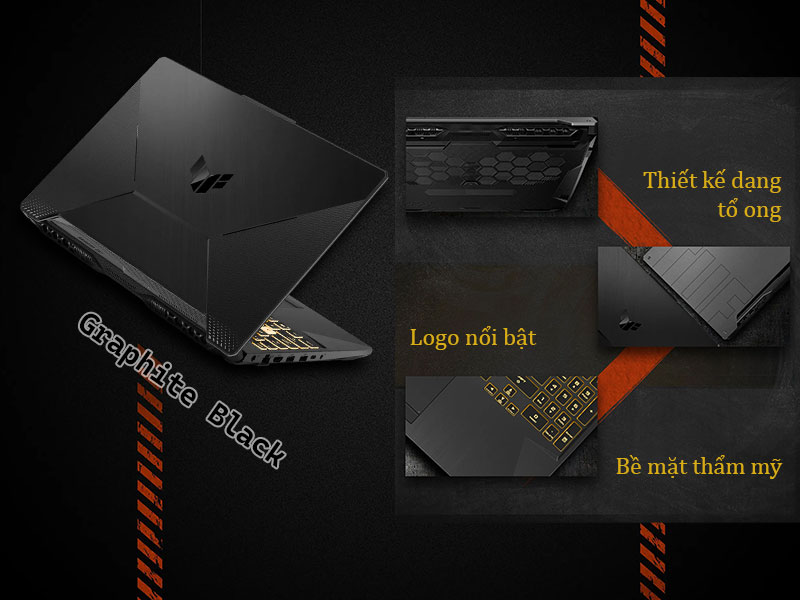 Asus TUF Gaming A15 FA506 mang thiết kế đậm chất gaming, bền chuẩn quân đội
