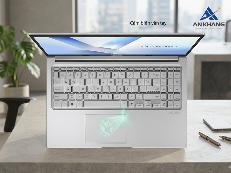 Mở khóa nhanh chóng với tính năng nhận diện vân tay của ASUS Vivobook 15 X1504MA-BQ632W