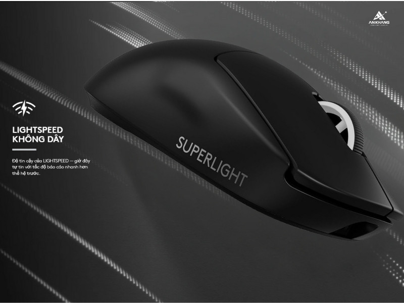 Chuột gaming Logitech PRO X Superlight 2 Lightspeed Wireless Đen với công nghệ LIGHTSPEED không dây