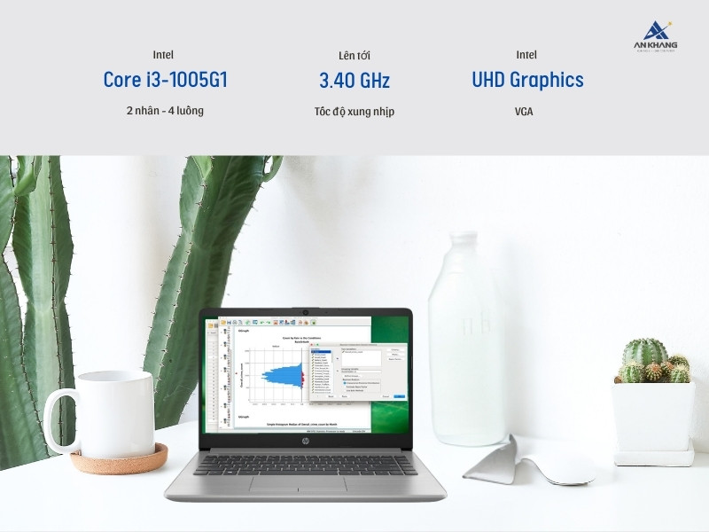 Laptop HP 240 G8 617K2PA được trang bị bộ vi xử lý Intel Core i3-1005G1 ổn định