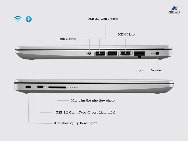 HP 240 G8 617K2PA trang bị các cổng kết nối cơ bản