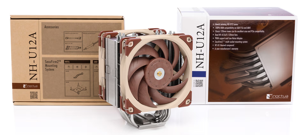Fan CPU Noctua NH-U12A Cooler &ndash; Hiệu Năng Đỉnh Cao, Chuẩn Mực Mới Cho Tản Nhiệt 120mm